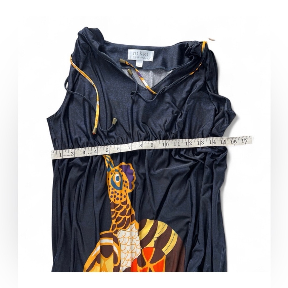 Nikki by Nikki Poulos "Dolores" Black Orange Maxi Embellished Dress Size Large - Picture 12 of 14